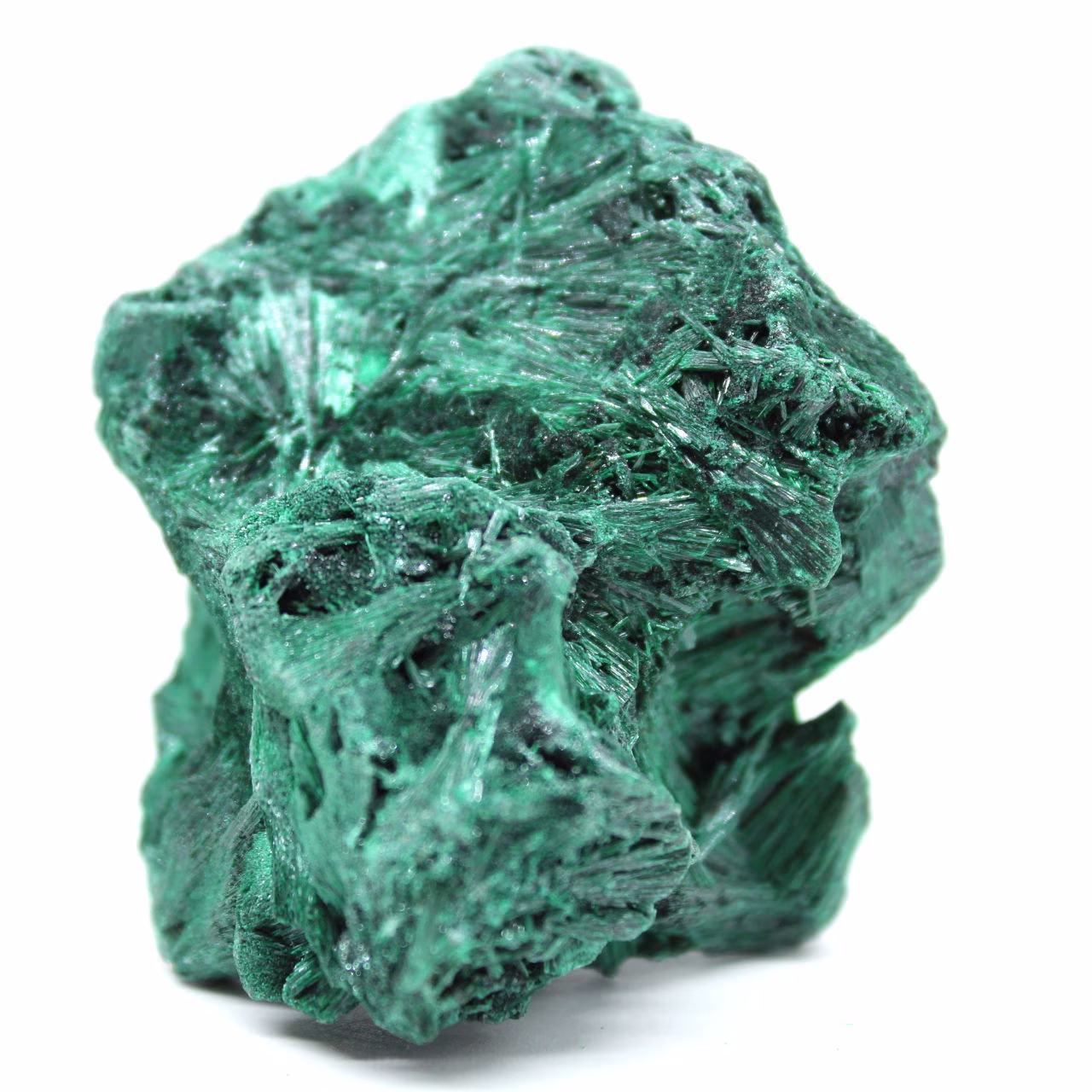 Malachite fibrosa naturale