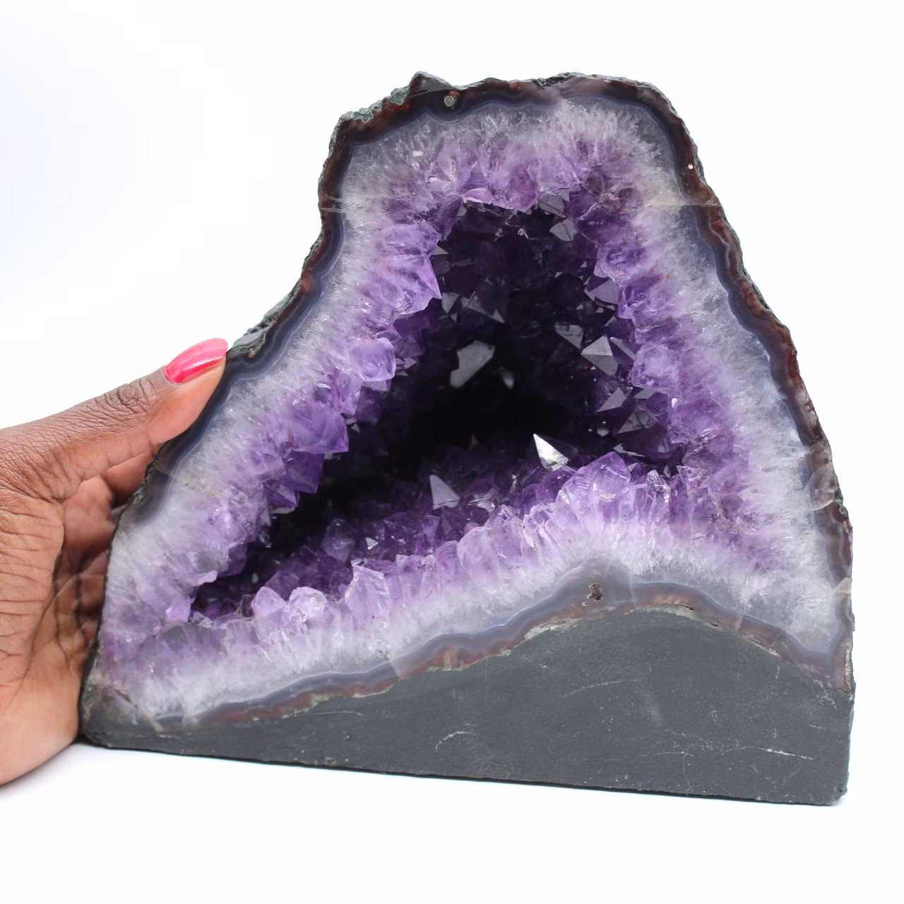  Geode di ametista brasiliana con cristalli viola per collezionisti