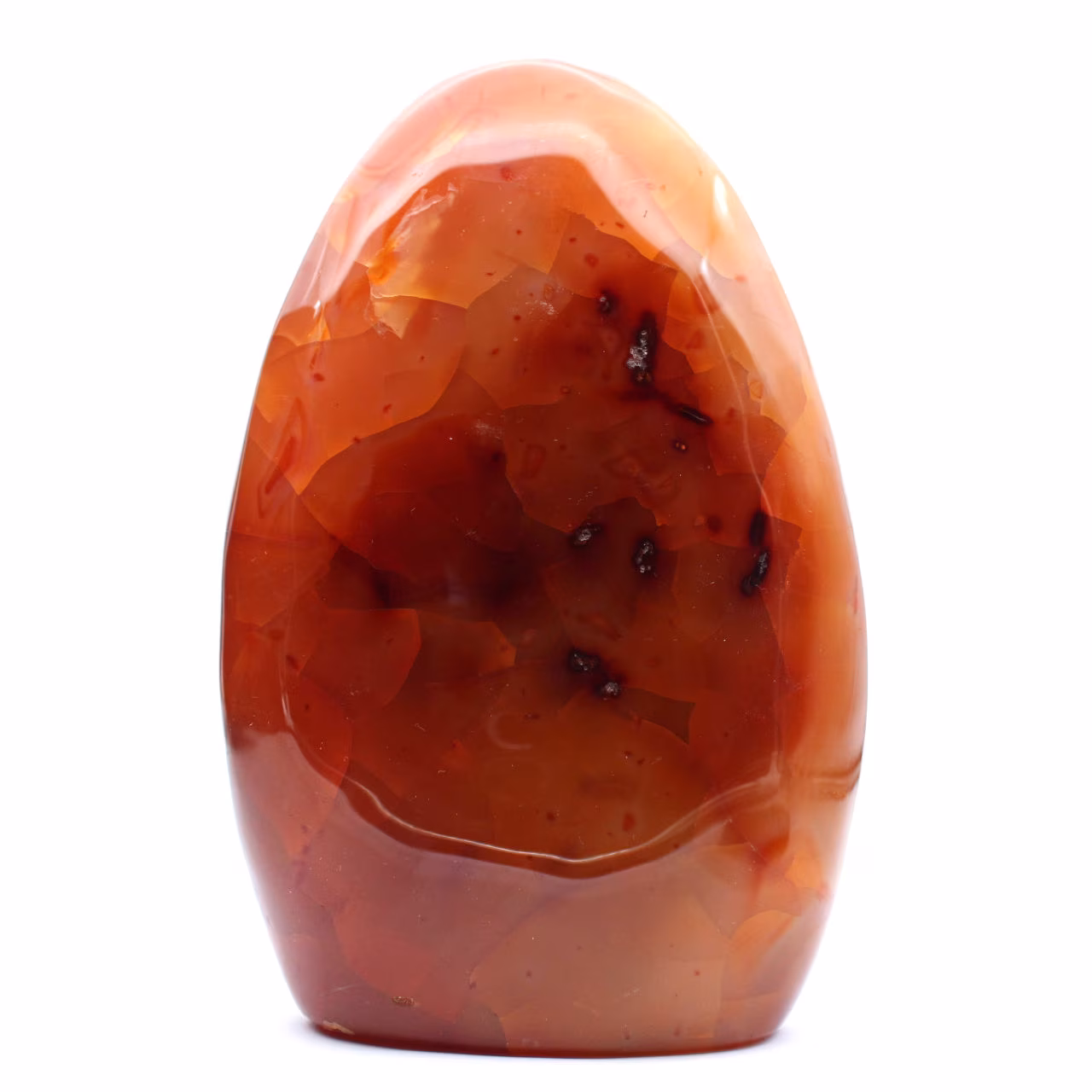 Corniola lucida XXL Madagascar - Pietra decorativa rosso-arancio autentica (ornamento)