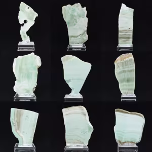Fetta di pietra di Aragonite verde naturale