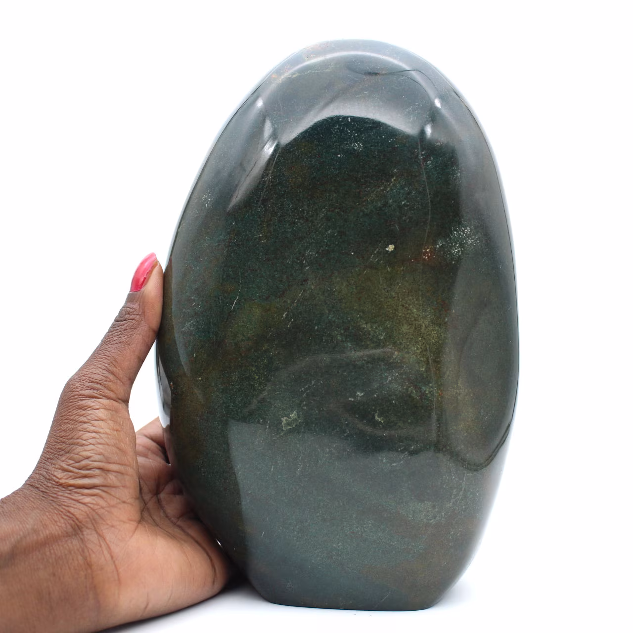 Grande pietra di diaspro verde lucidata, esemplare minerale, Madagascar