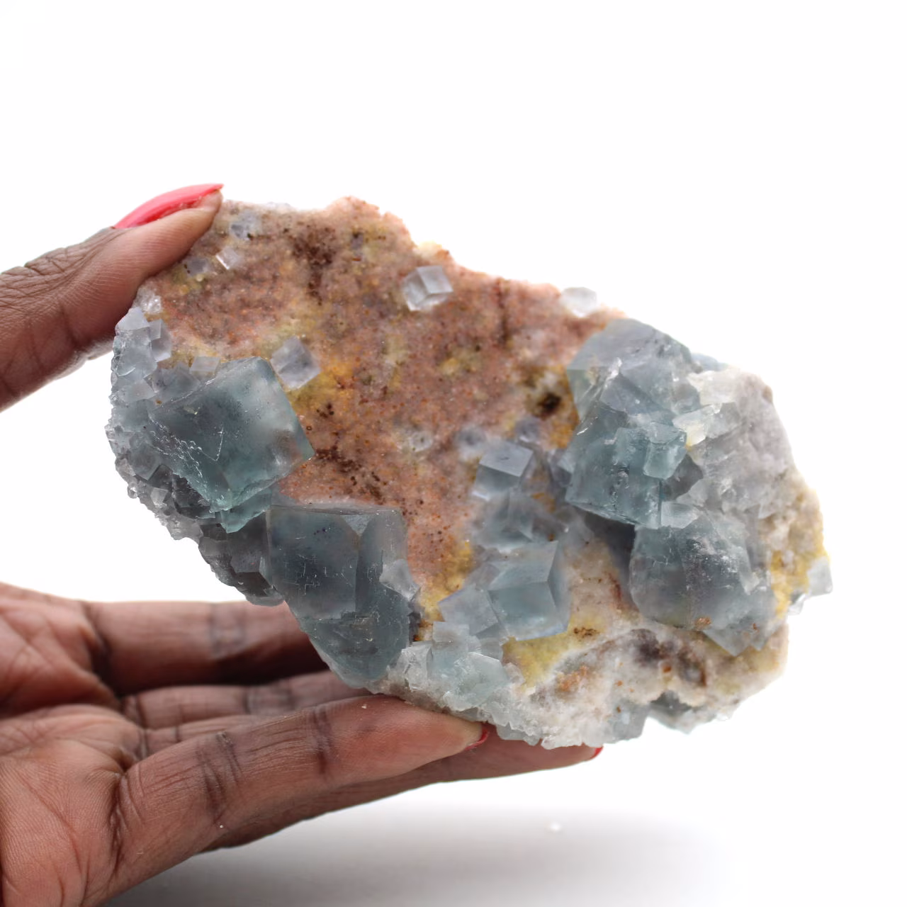 Fluorite verde naturale: campione su roccia per la raccolta