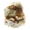 Fluorite grezza dal Marocco: grande cristallo verde su roccia ospite - 1