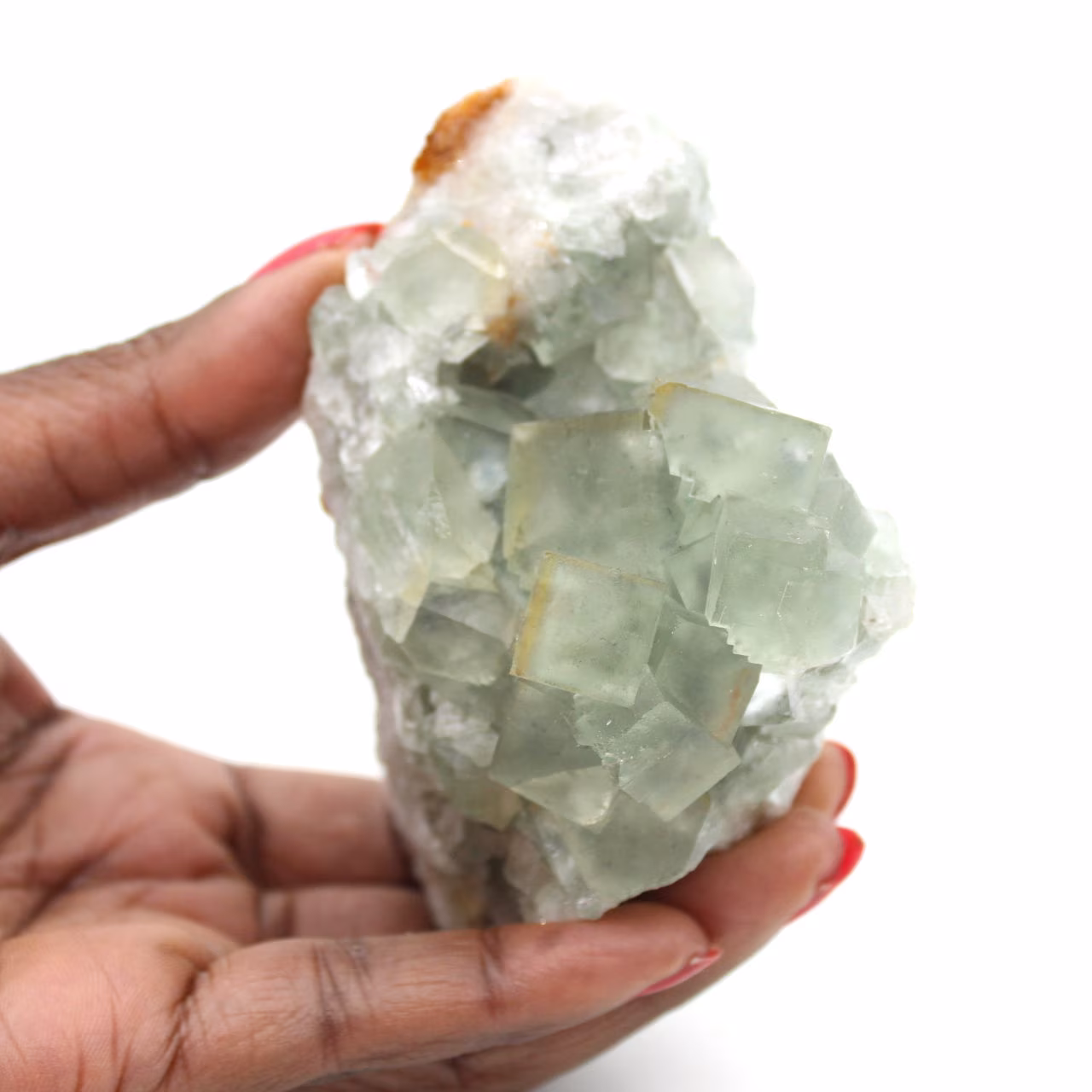 Pietra di fluorite verde grezza: campione cristallizzato su roccia