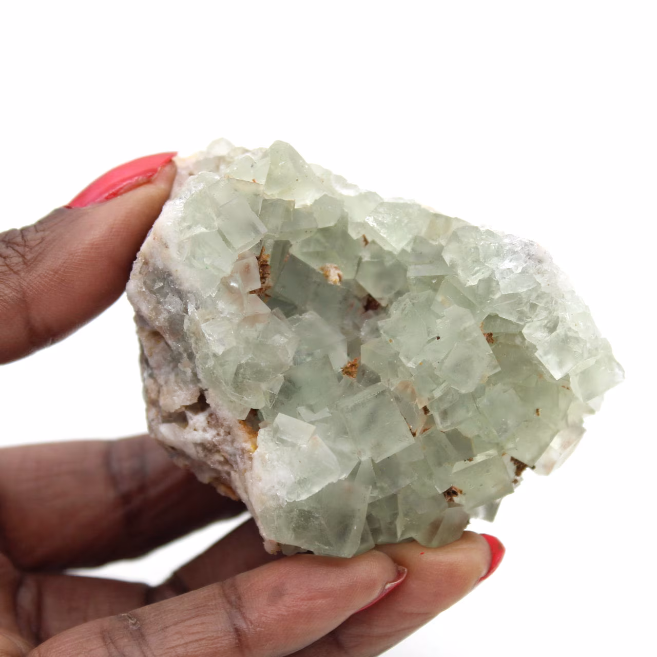 Esemplare di fluorite: piccolo blocco da collezione dal Marocco
