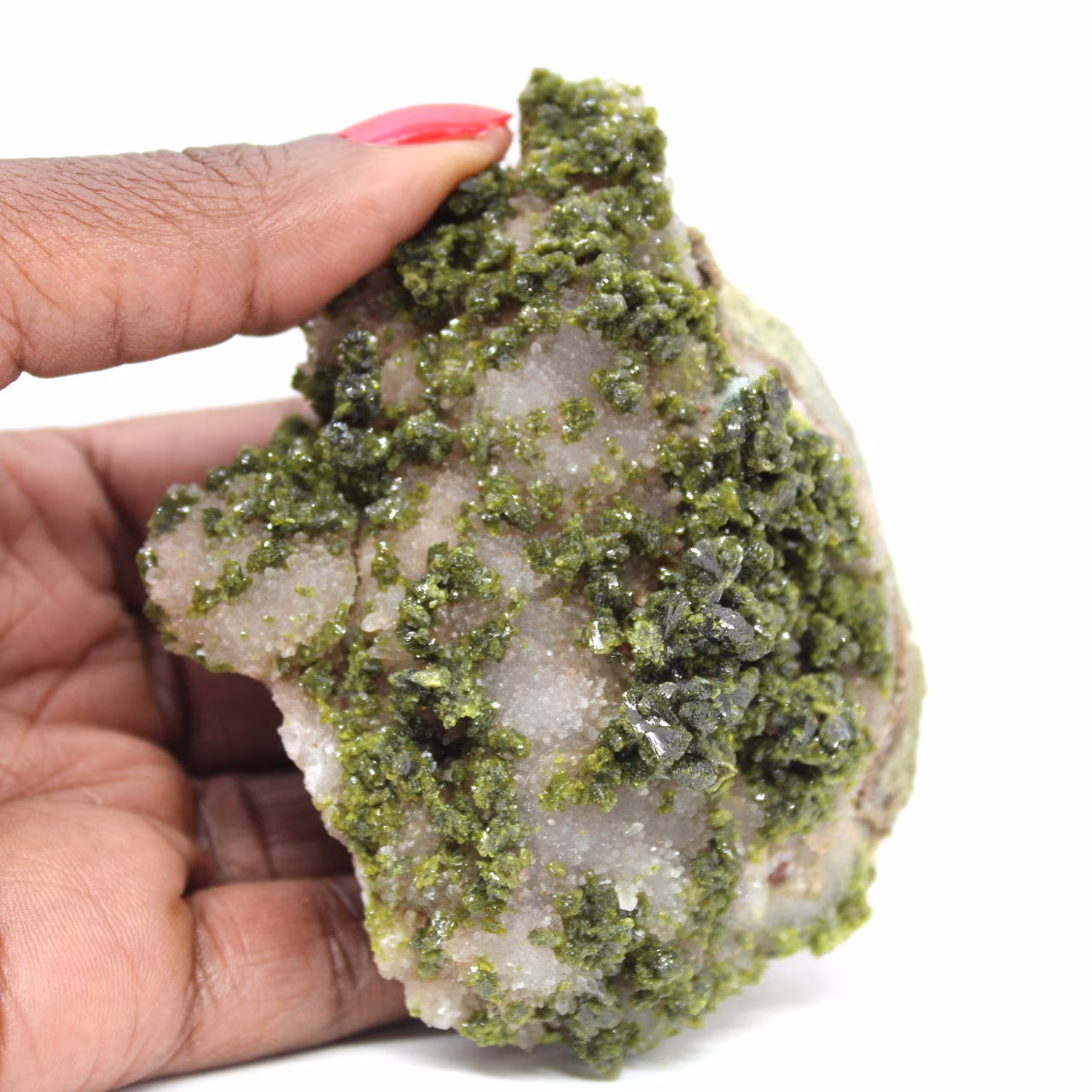 Epidoto verde marocchino su matrice naturale