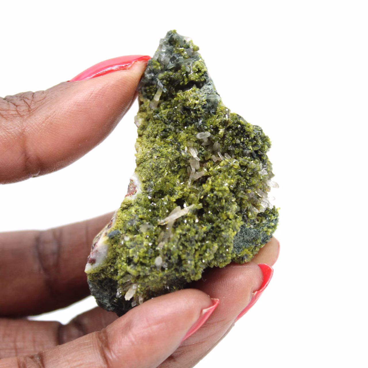 Epidoto verde dal Marocco su matrice sottile