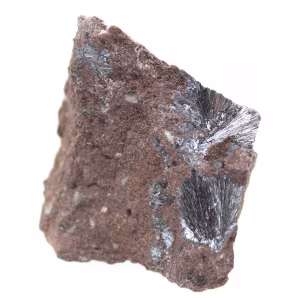 Microcampione di pirolusite, roccia naturale