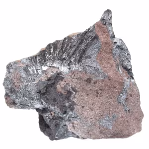 Cristalli di pirolusite su matrice, campione estetico