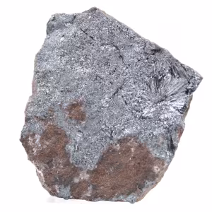 Pirolusite cristallizzata su matrice, minerale del Marocco