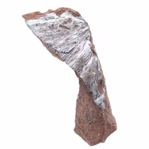Pirolusite, sottile campione di cristallo dal Marocco