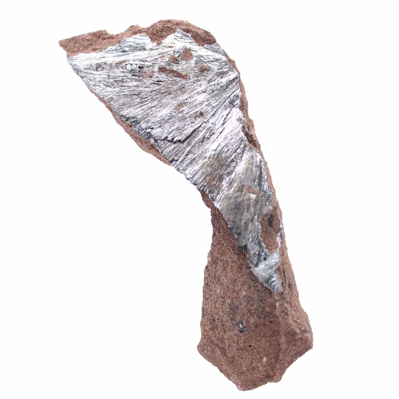 Pirolusite, sottile campione di cristallo dal Marocco