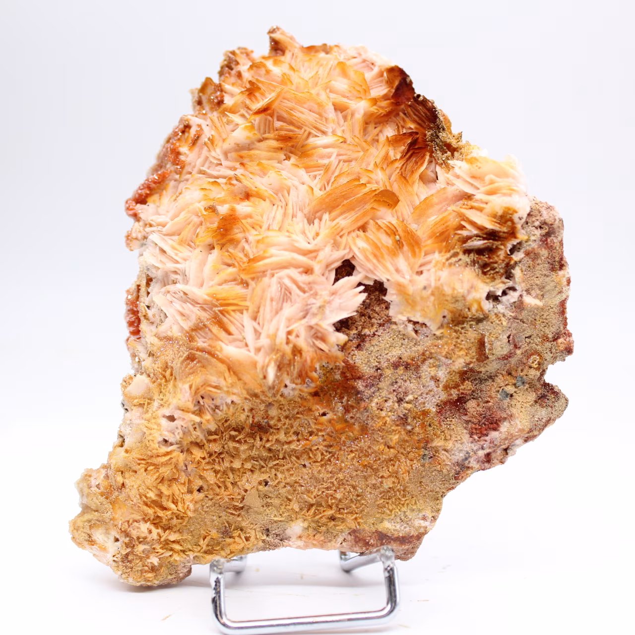 Cristalli di barite arancione dal Marocco per collezionisti