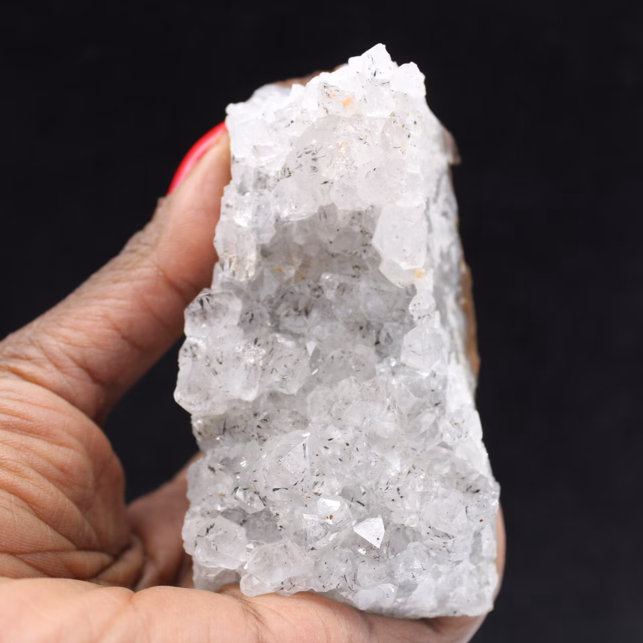 Piccolo cristallo di quarzo con inclusione di goethite, Marocco