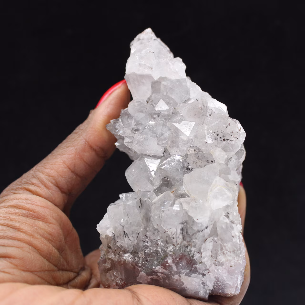Geode di quarzo con inclusioni di goethite, roccia minerale marocchina