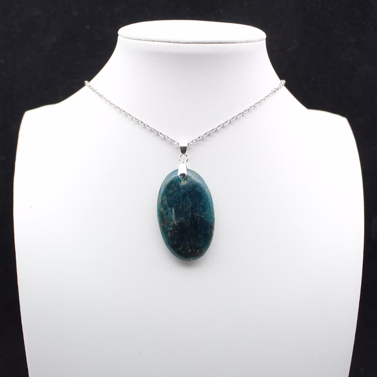 Ciondolo in apatite blu del Madagascar - Pietra naturale
