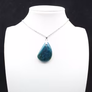 Ciondolo in apatite blu-verde - Autentico dal Madagascar