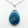 Ciondolo in apatite del Madagascar - Gemma blu naturale - 2