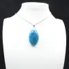 Ciondolo in apatite del Madagascar - Struttura cristallina blu - 0