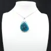 Ciondolo in apatite blu del Madagascar - Pietra naturale - 8