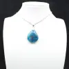 Ciondolo in apatite del Madagascar - Riflessi blu naturali - 0