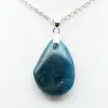 Ciondolo in apatite blu del Madagascar - Mineralogia autentica - 2