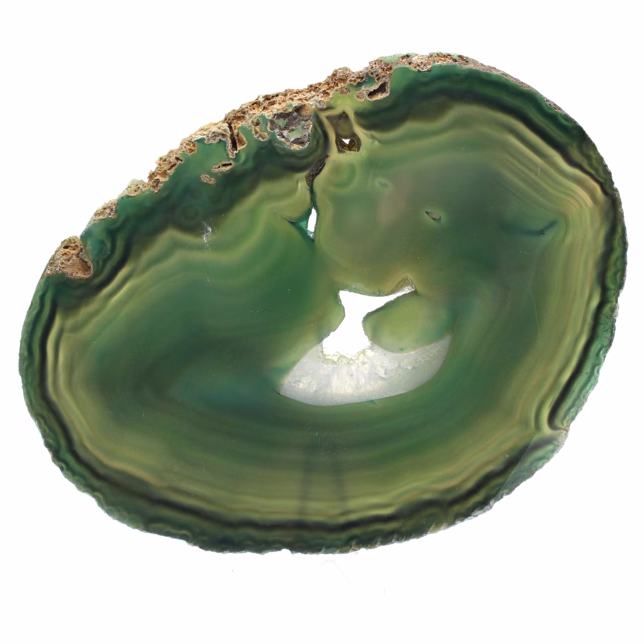 Fetta di agata verde naturale – Pezzo decorativo 250 g