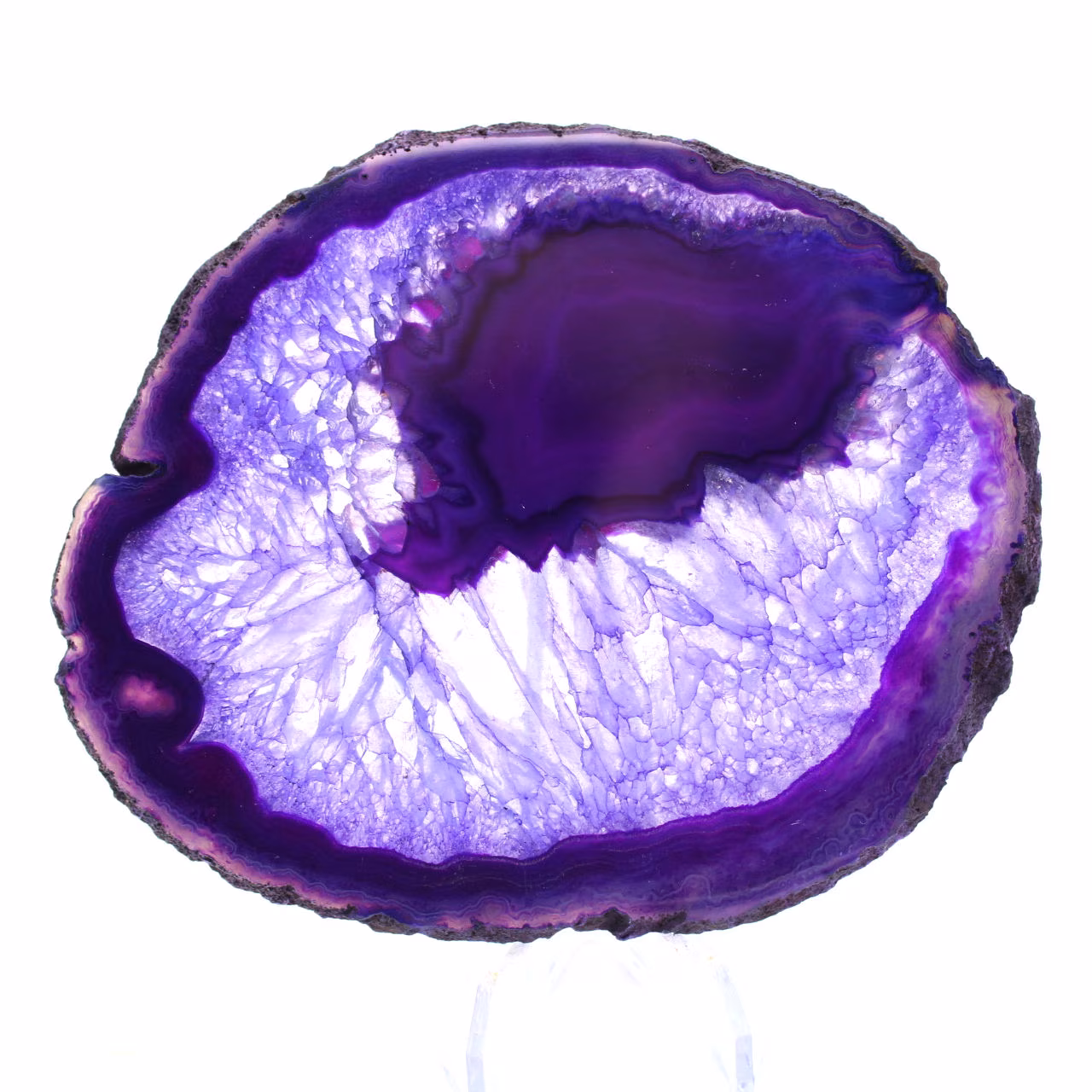 Decorazione in pietra: fetta di agata brasiliana viola