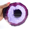Agata brasiliana: fetta di minerale tinta di viola - 3