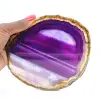 Oggetto in pietra naturale: fetta di agata viola - 3