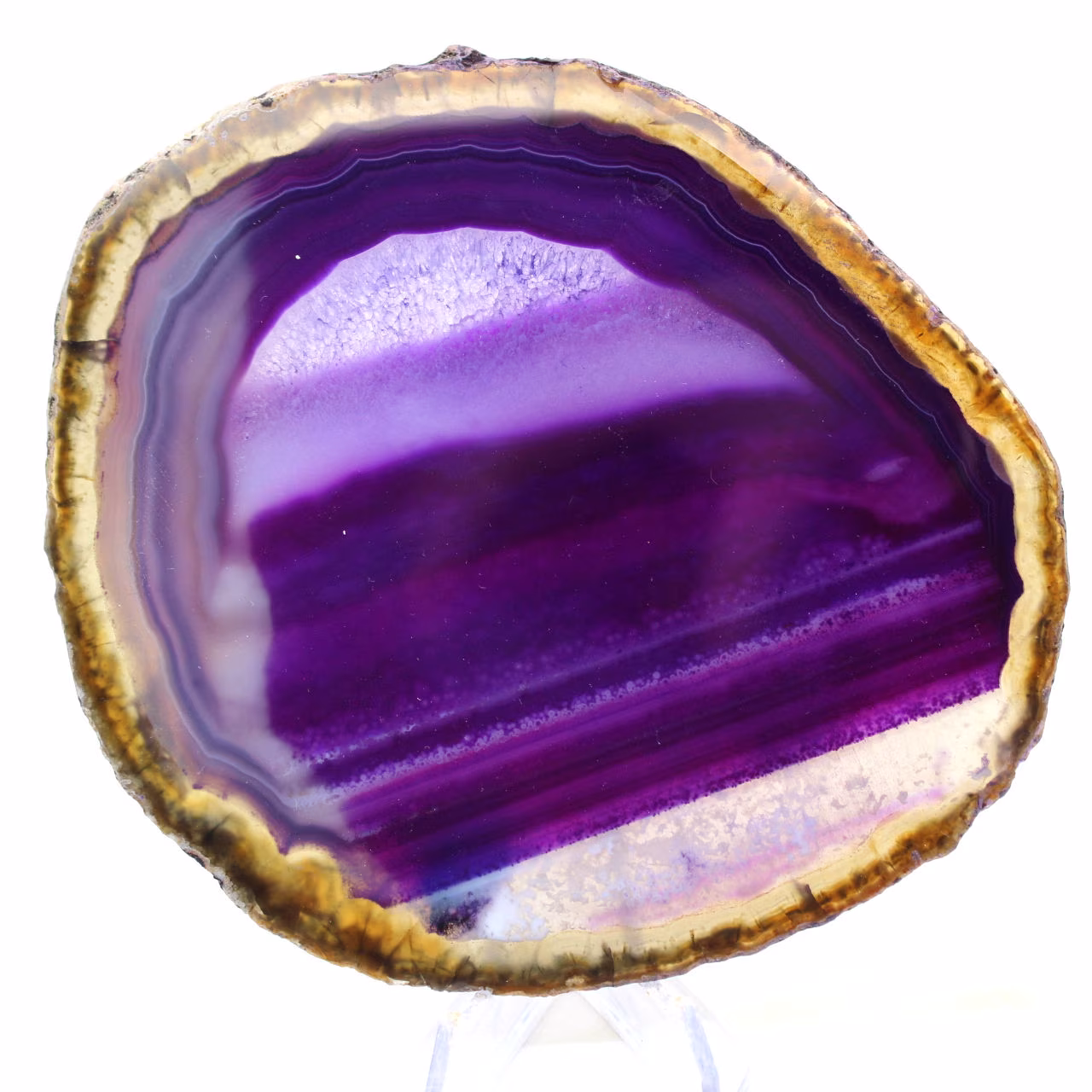 Oggetto in pietra naturale: fetta di agata viola