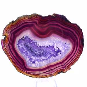Agata brasiliana, fetta di pietra ornamentale viola