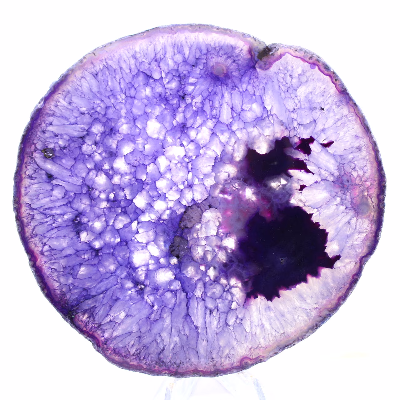Fetta di agata brasiliana massiccia, sfumature di viola