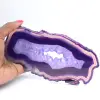 Agata a fette sottili, di colore viola, proveniente dal Brasile. - 3