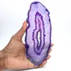 Decorazione minerale: fetta di agata viola brasiliana - 3