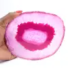 Sezione di agata rosa lucidata e tinta - 3