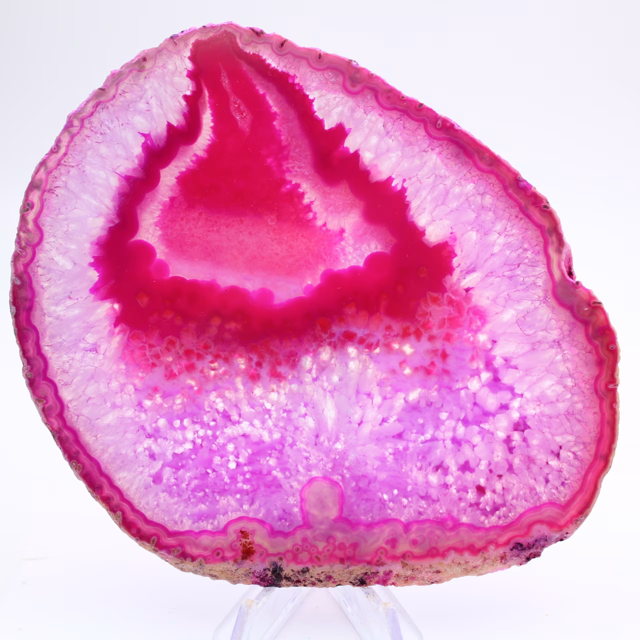 Fetta lucida di agata rosa