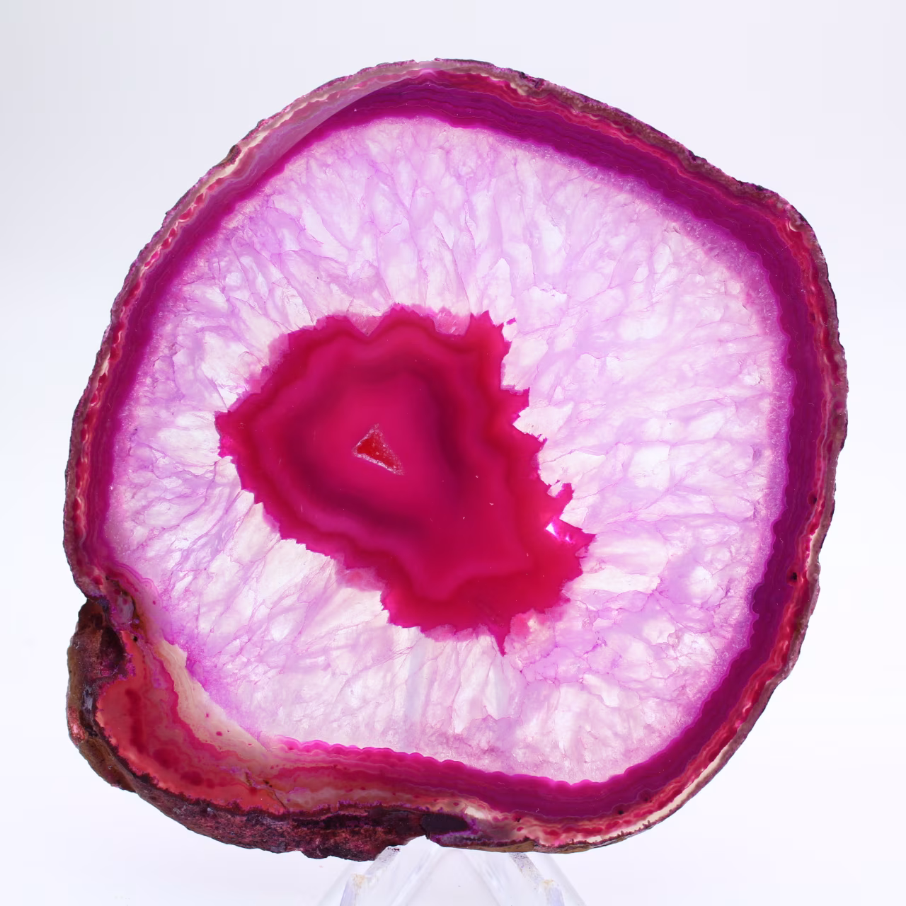 Fetta decorativa di agata rosa