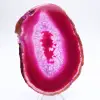 Fetta lucida di agata rosa tinta - 1