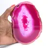 Fetta lucida di agata rosa tinta - 3