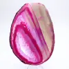 Fetta lucida di agata rosa tinta - 3