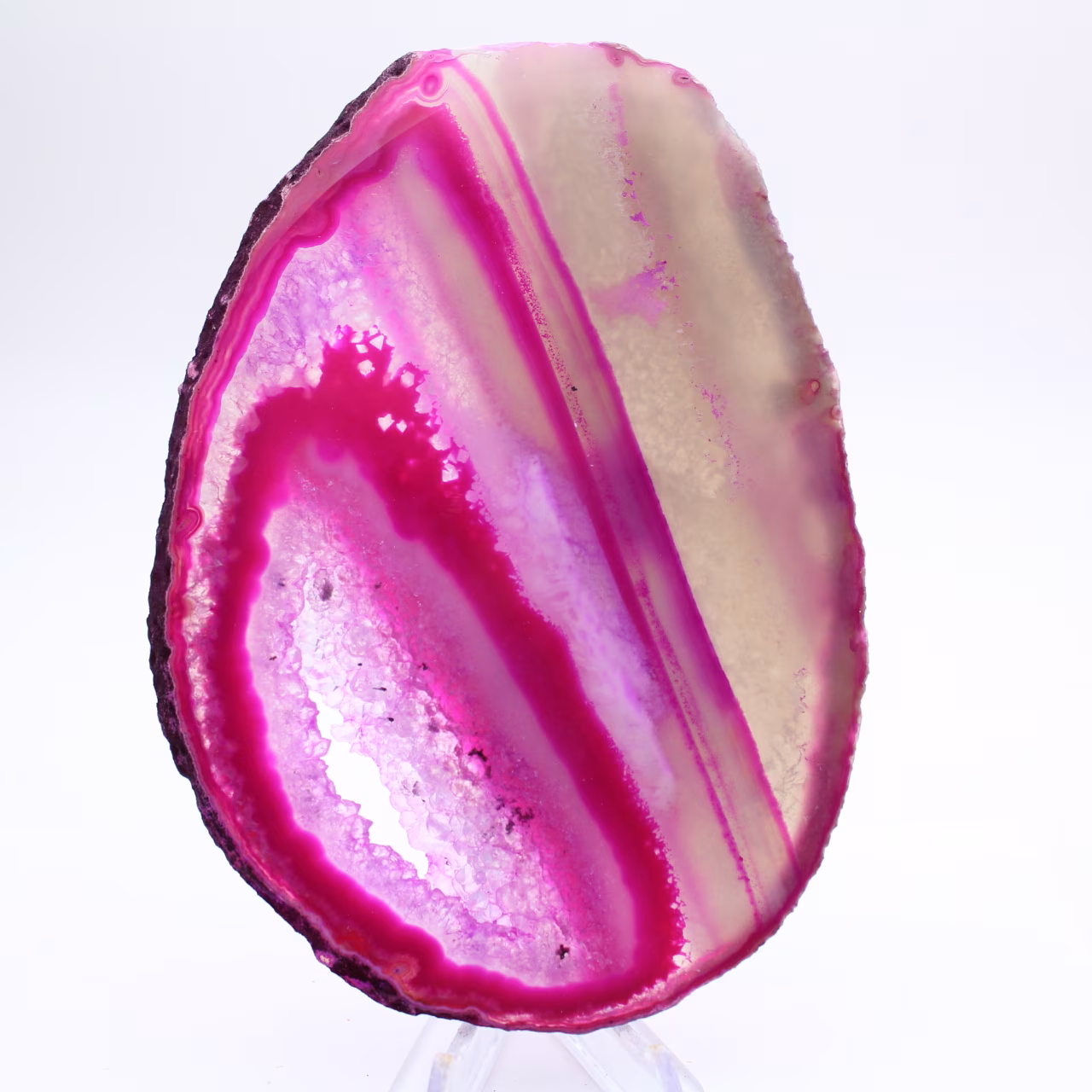 Agata tagliata lucida color rosa