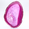 Fetta decorativa di agata rosa tinta - 1