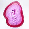 fetta di agata lucidata, tinta di rosa - 1