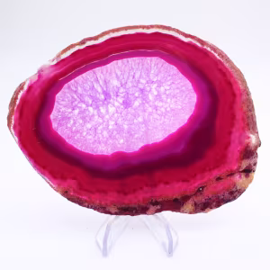 Fetta decorativa di agata rosa tinta