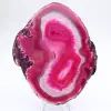 Fetta di agata naturale tinta di rosa - 1