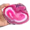 Fetta di agata naturale tinta di rosa - 3
