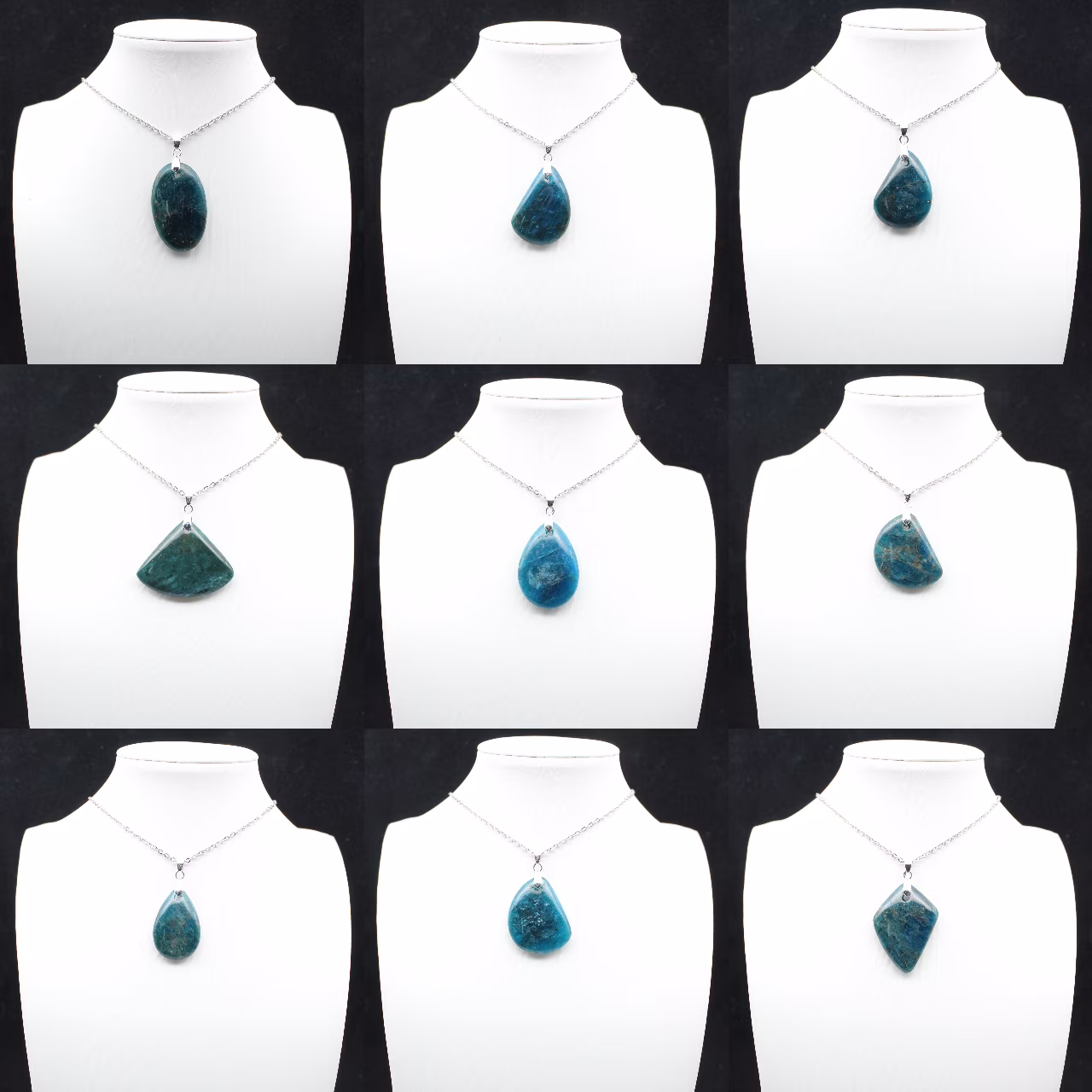 Ciondolo in apatite blu del Madagascar - Pietra naturale