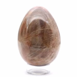 Uovo di pietra di luna nera 355 g - Madagascar