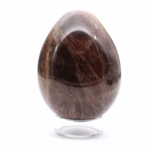 Uovo di pietra di luna nera - Microclino